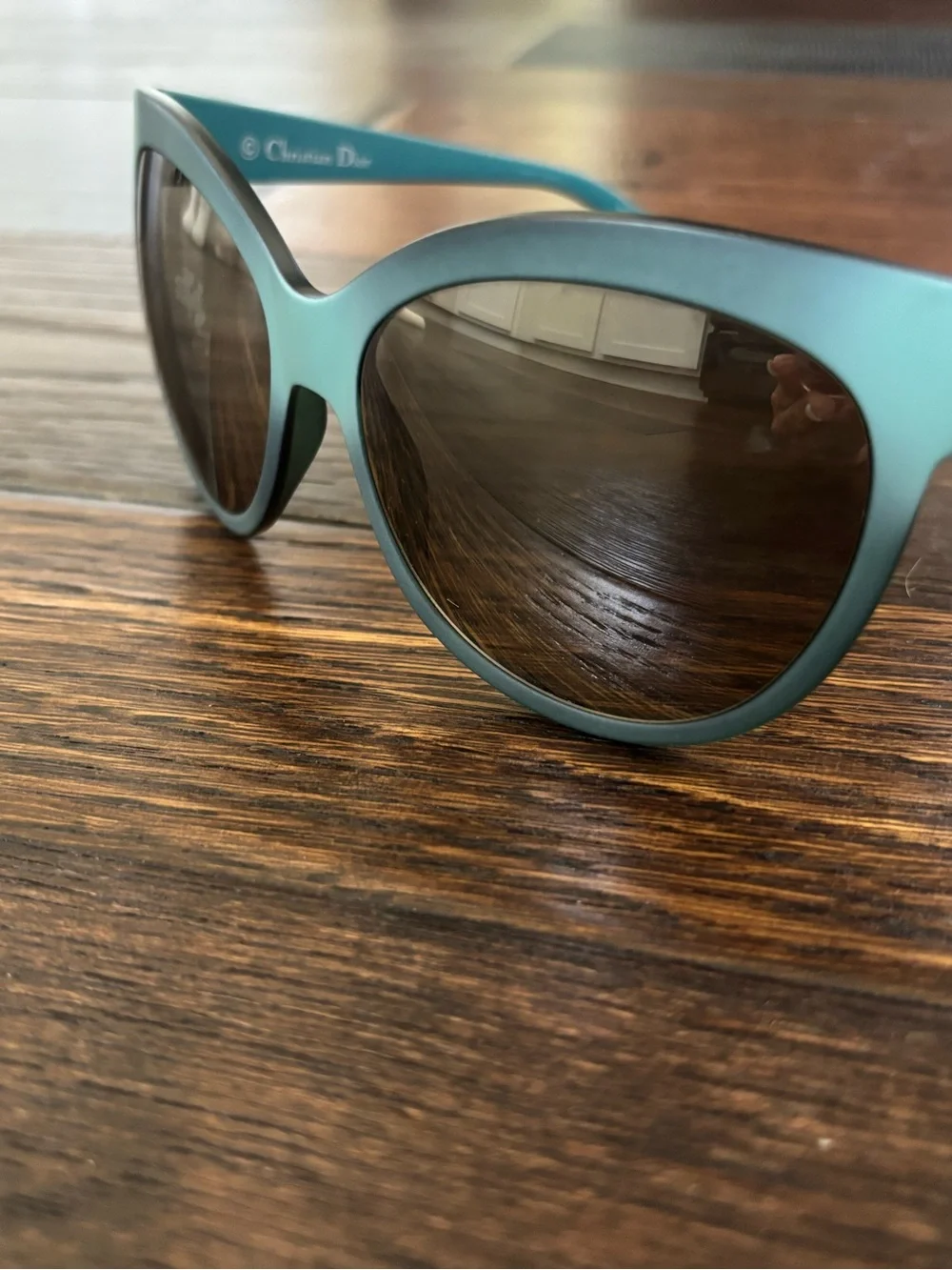 Dior Paname Sunglasses Light Blue Green Frames Authentic Scratched For Parts